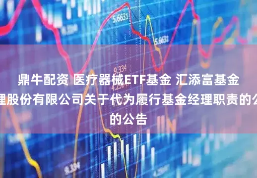 鼎牛配资 医疗器械ETF基金 汇添富基金管理股份有限公司关于代为履行基金经理职责的公告